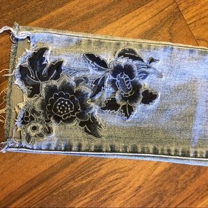 Celebrity pink jeans blue embroidered